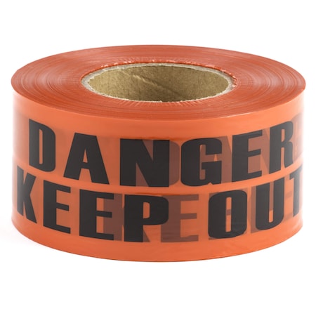 Dottie Barricade Tape, Danger Keep Out, Red, Polyethylene BT49
